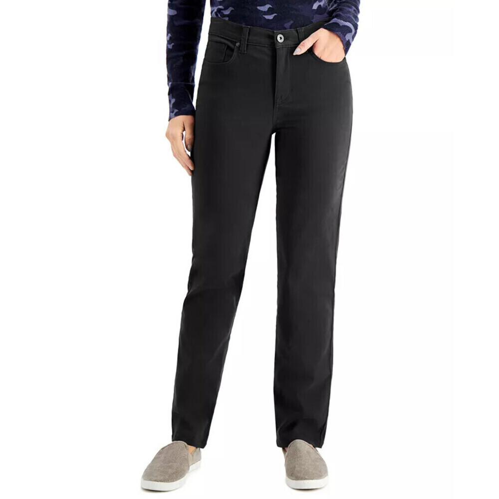 Style & Co High Rise Natural Straight Leg Jeans Black Size 12 NWT